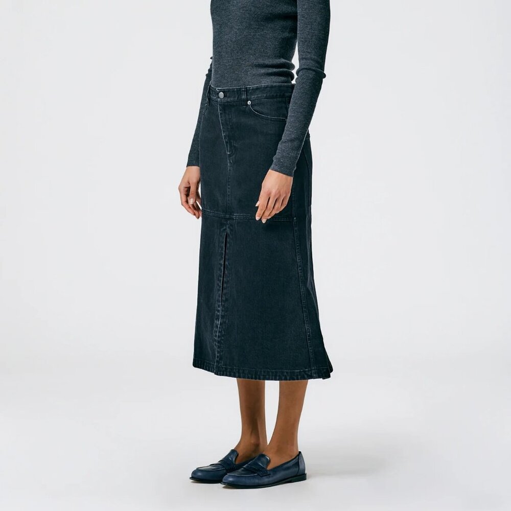 Tibi Black Denim Skirt (size 24 denim sizing) NWOT - Picture 8 of 8